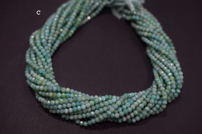Natural Amazonite Faceted Beads , Sold By Strand , 3.25 - 3.50 mm , 13 inches , 19598