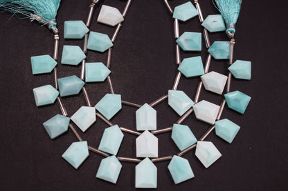 11 Pieces In Strand Peru Chalcedony Hut Shape Beads , Sold By Strand , 10x15 - 12x16 mm , 19603