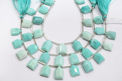 11 Pieces In Strand Peru Chalcedony Hut Shape Beads , Sold By Strand , 10x15 - 12x16 mm , 19603