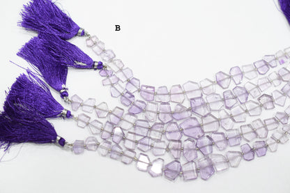 Natural Pink Amethyst Crown Cut Shape Briolettes , 7x9 - 11x15 mm , 7" , Sold By Strand , 19606