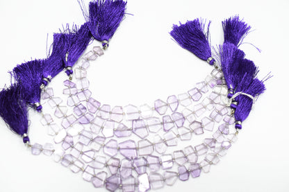 Natural Pink Amethyst Crown Cut Shape Briolettes , 7x9 - 11x15 mm , 7" , Sold By Strand , 19606