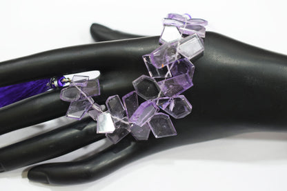 Natural Pink Amethyst Crown Cut Shape Briolettes , 7x9 - 12x16 mm , 7" , Sold By Strand , 19607