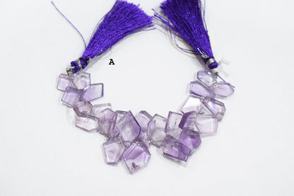 Natural Pink Amethyst Crown Cut Shape Briolettes , 7x9 - 12x16 mm , 7" , Sold By Strand , 19607
