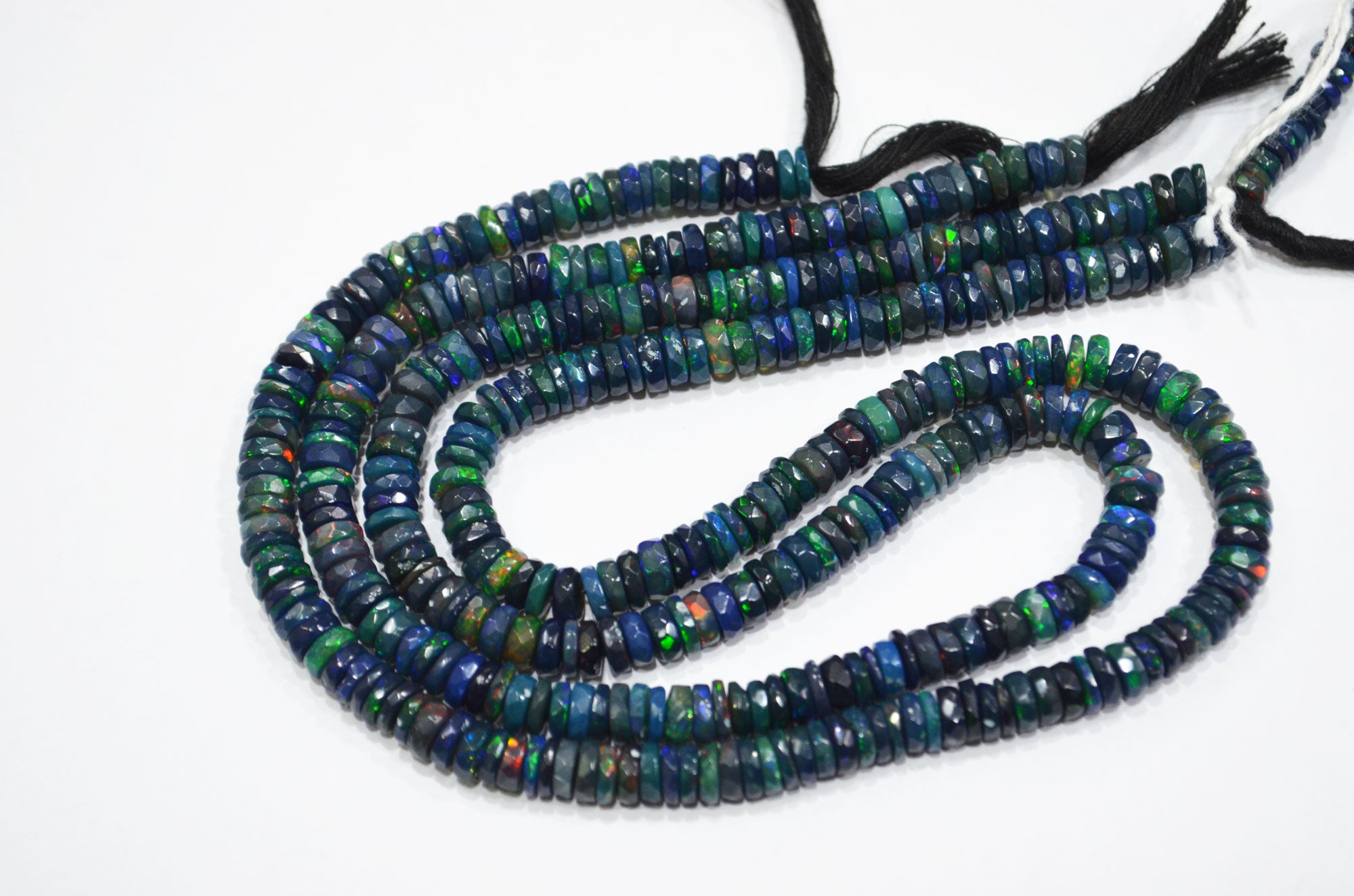 Color Play Black Ethiopian Opal Faceted Beads , Sold By Strand , 6 - 6.50 mm , 16" , 19700