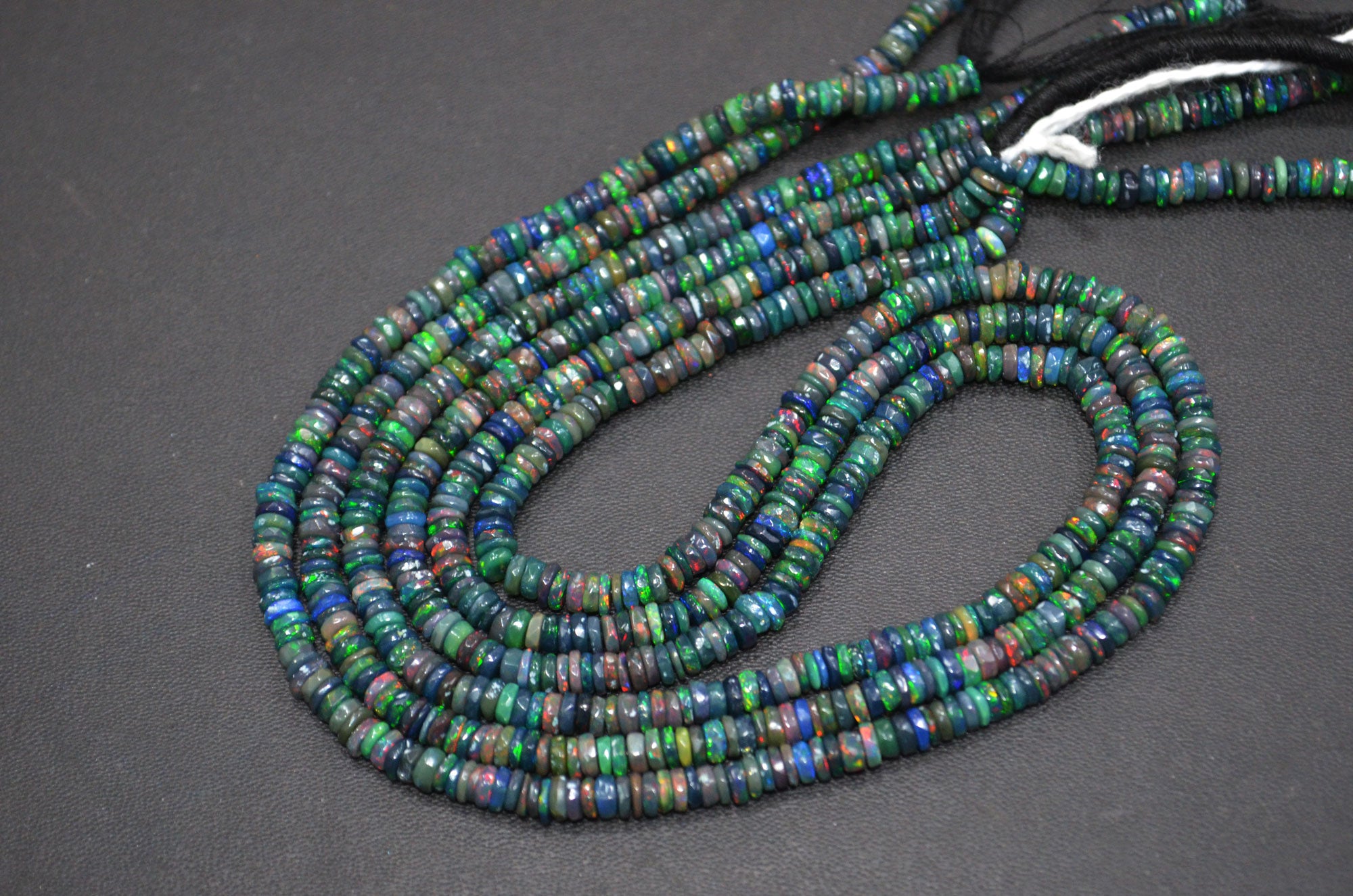 Color Play Black Ethiopian Opal Faceted Beads , Sold By Strand , 4 - 5.50 mm , 16" , 19704