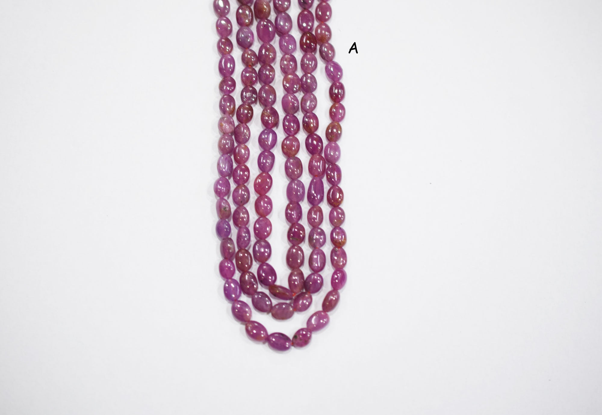 Natural Ruby Smooth Oval Nuggets Shape Beads , Sold By Strand , 5x5.50-6x7 mm , 16" , 19718