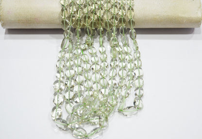 Green Amethyst Smooth Oval Shape Beads ,  Sold By Strand , 6x9-10x15 mm , 16" , 19725