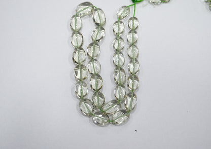 Green Amethyst Smooth Oval Shape Beads ,  Sold By Strand , 10x13-11x16 mm , 16" , 19726