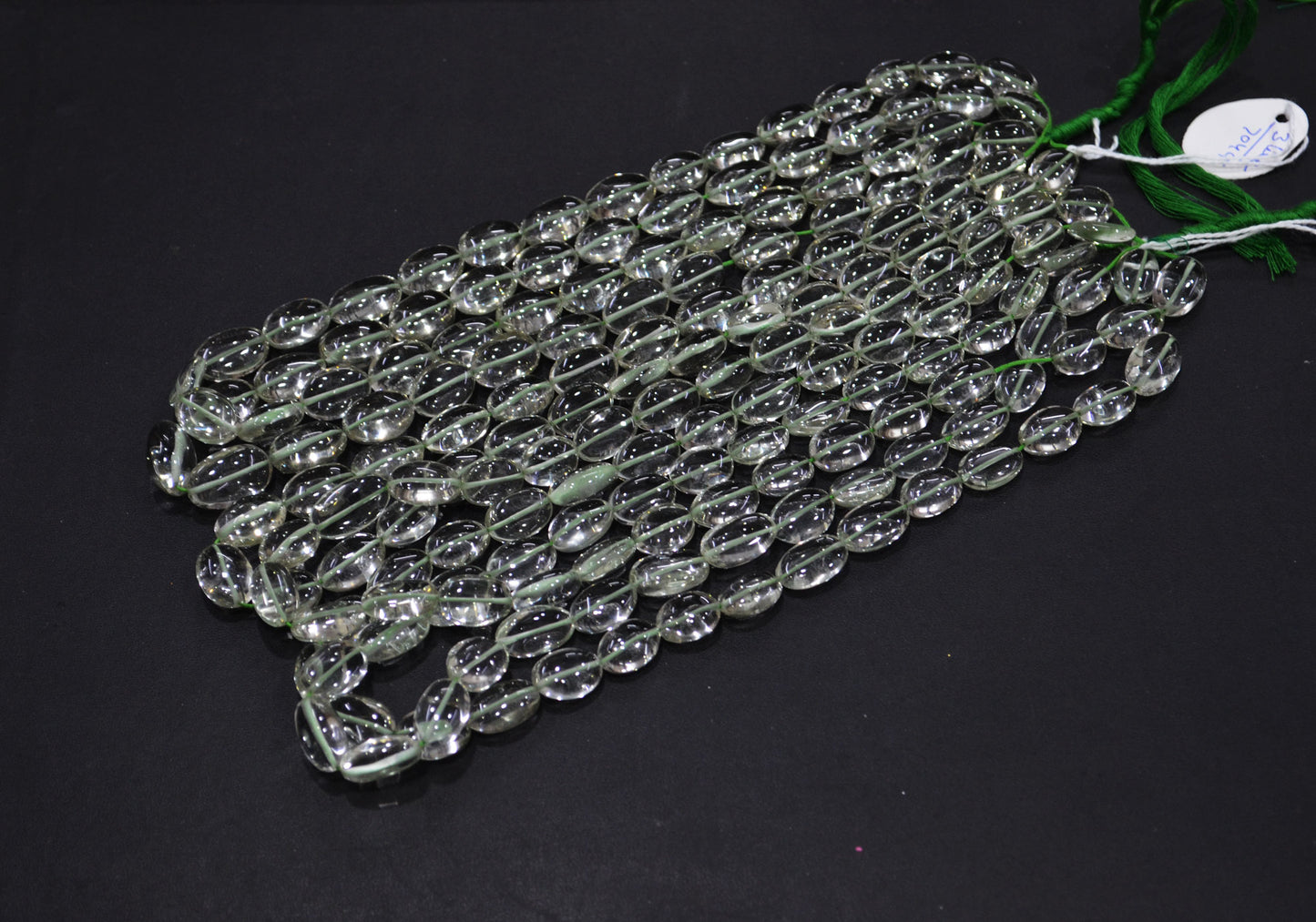 Green Amethyst Smooth Oval Shape Beads ,  Sold By Strand , 10x13-11x16 mm , 16" , 19726