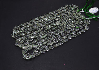 Green Amethyst Smooth Oval Shape Beads ,  Sold By Strand , 10x13-11x16 mm , 16" , 19726