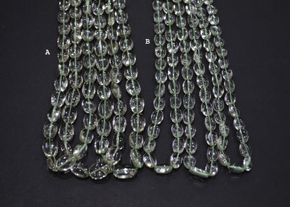 Green Amethyst Smooth Oval Shape Beads ,  Sold By Strand , 8x10-10x15 mm , 16" , 19727