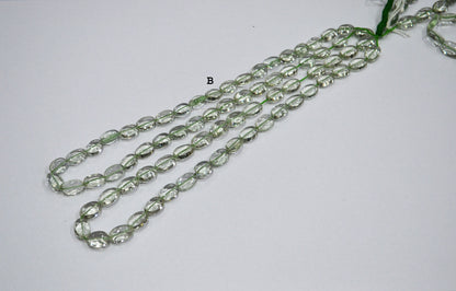 Green Amethyst Smooth Oval Shape Beads ,  Sold By Strand , 8x10-10x15 mm , 16" , 19727