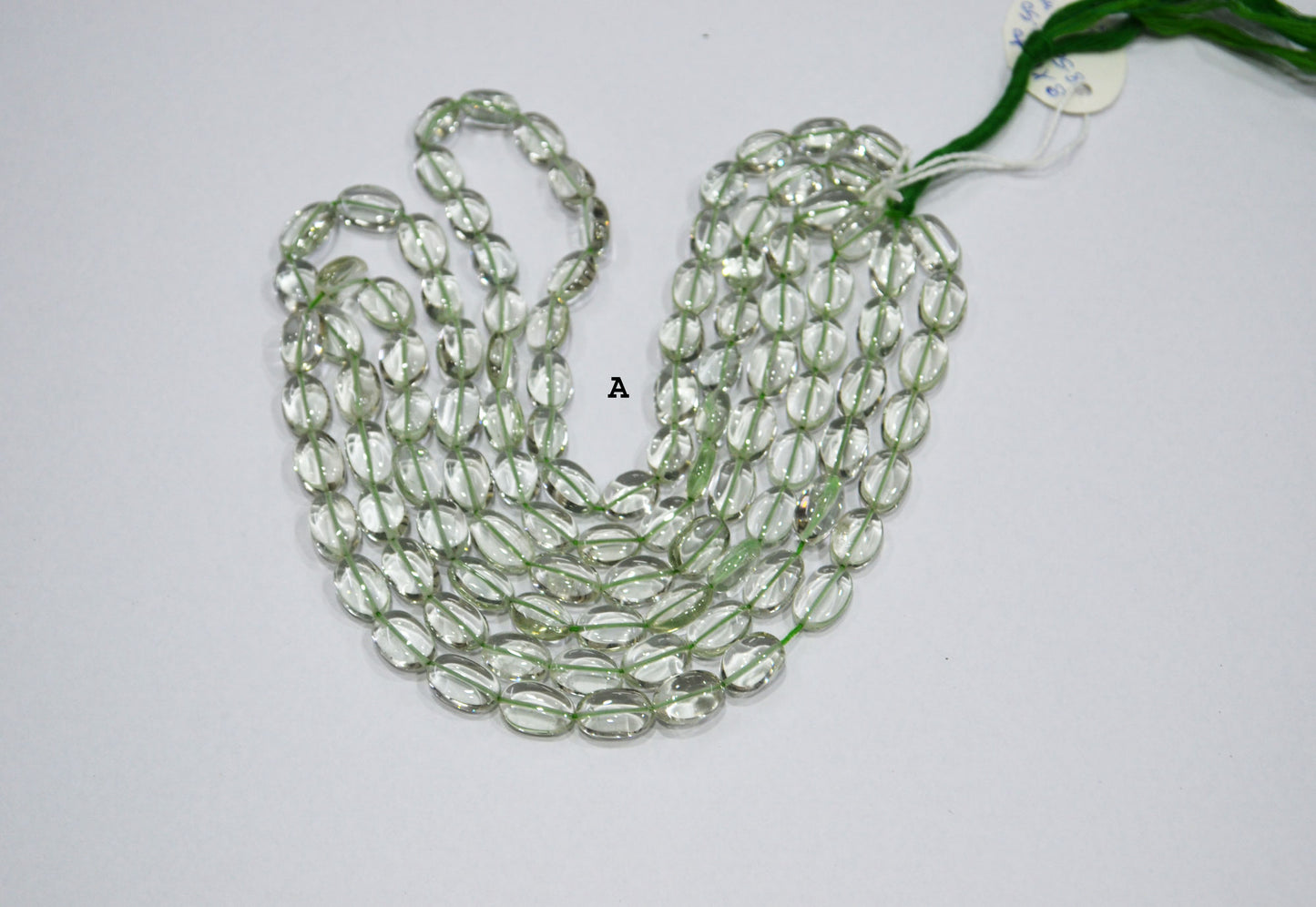 Green Amethyst Smooth Oval Shape Beads ,  Sold By Strand , 8x10-10x15 mm , 16" , 19727