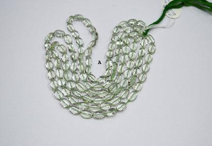Green Amethyst Smooth Oval Shape Beads ,  Sold By Strand , 8x10-10x15 mm , 16" , 19727