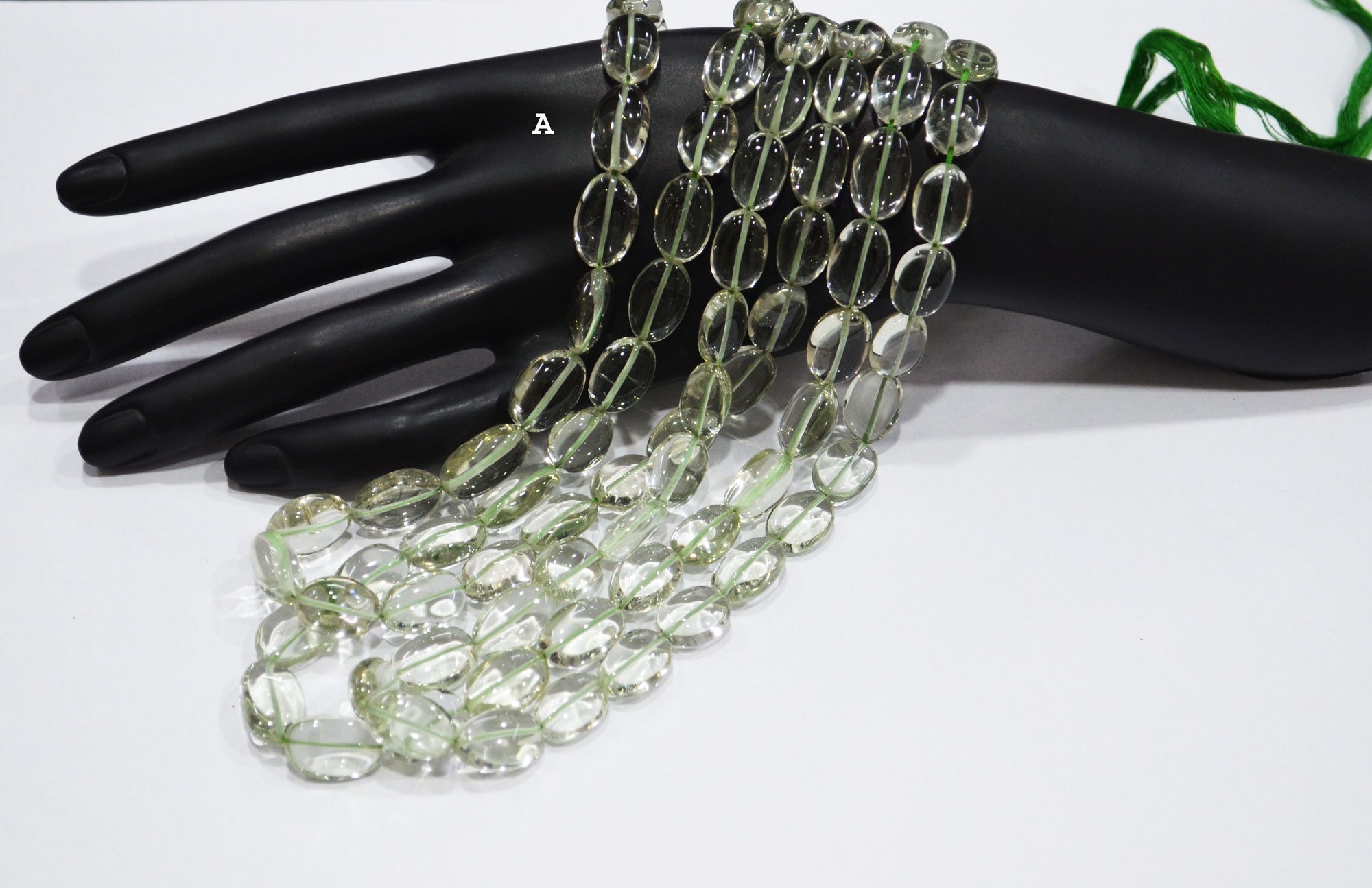 Green Amethyst Smooth Oval Shape Beads ,  Sold By Strand , 8x10-10x15 mm , 16" , 19727