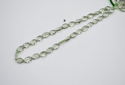 Green Amethyst Smooth Oval Shape Beads ,  Sold By Strand , 8x10-10x15 mm , 16" , 19727