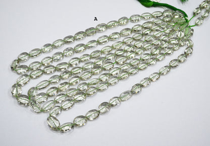 Green Amethyst Smooth Oval Shape Beads ,  Sold By Strand , 7x10-10x15 mm , 16" , 19728