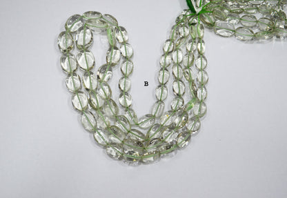 Green Amethyst Smooth Oval Shape Beads ,  Sold By Strand , 7x10-10x15 mm , 16" , 19728