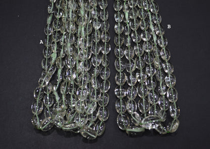 Green Amethyst Smooth Oval Shape Beads ,  Sold By Strand , 7x10-10x15 mm , 16" , 19728