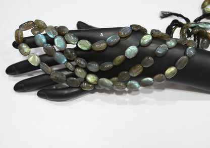 Natural Labradorite Oval Nuggets Shape Beads , Sold By Strand , 9x11-10x14 mm , 16" , 19730