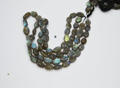 Natural Labradorite Oval Nuggets Shape Beads , Sold By Strand , 9x11-10x14 mm , 16" , 19730