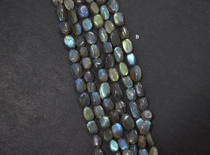 Natural Labradorite Oval Nuggets Shape Beads , Sold By Strand , 5x7-6x9 mm , 16" , 19732