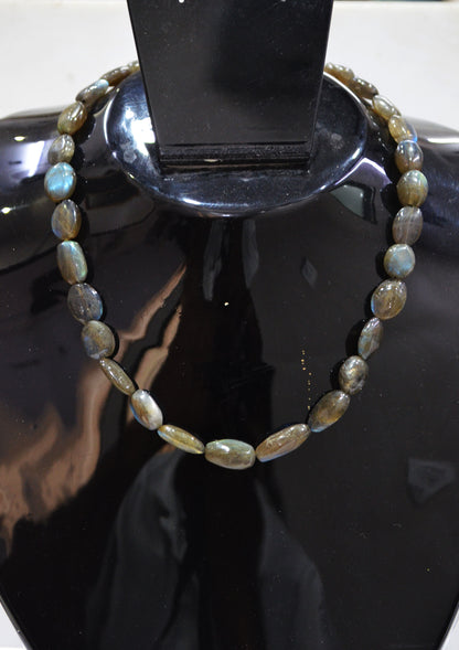 Natural Labradorite Oval Nuggets Shape Beads , Sold By Strand , 8x10 - 8x14  mm , 16" , 19734