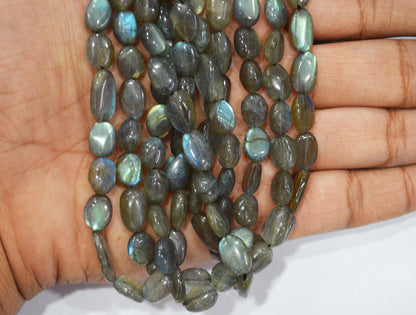 Natural Labradorite Oval Nuggets Shape Beads , Sold By Strand , 8x10 - 8x14  mm , 16" , 19734