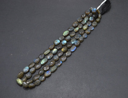 Natural Labradorite Oval Nuggets Shape Beads , Sold By Strand , 8x10 - 8x14  mm , 16" , 19734