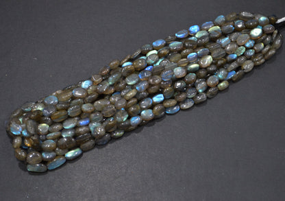 Natural Labradorite Oval Nuggets Shape Beads , Sold By Strand ,6x8 - 8x12  mm , 16" , 19735