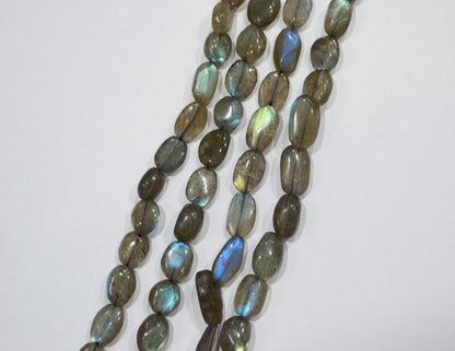 Natural Labradorite Oval Nuggets Shape Beads , Sold By Strand ,6x8 - 8x12  mm , 16" , 19735