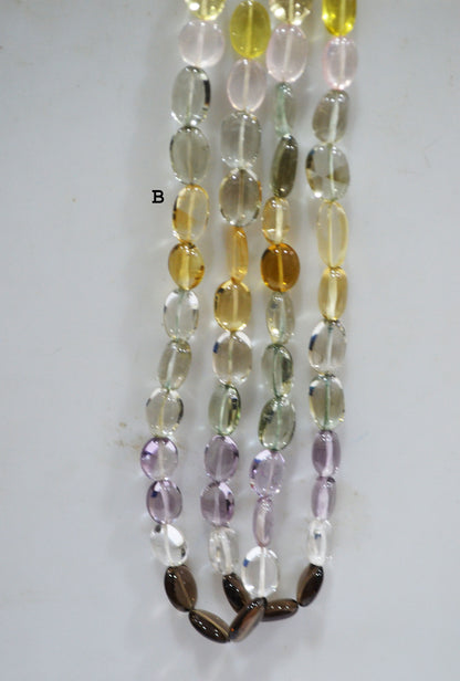 Multi Semi Precious Oval Nuggets Shape Beads , Sold By Strand ,  9x11 - 11x16 mm , 19742