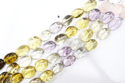 Multi Semi Precious Oval Nuggets Shape Beads , Sold By Strand ,  11x15 - 12x21 mm , 19744