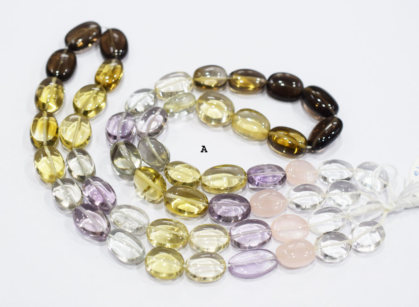 Multi Semi Precious Oval Nuggets Shape Beads , Sold By Strand ,  11x15 - 12x21 mm , 19744