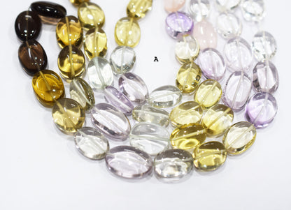 Multi Semi Precious Oval Nuggets Shape Beads , Sold By Strand ,  11x15 - 12x21 mm , 19744