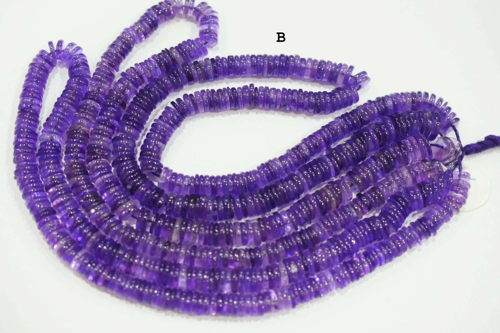 Amethyst Tyre Shape Beads , Sold By Strand , 6.50 - 9 mm, 16" , 19751