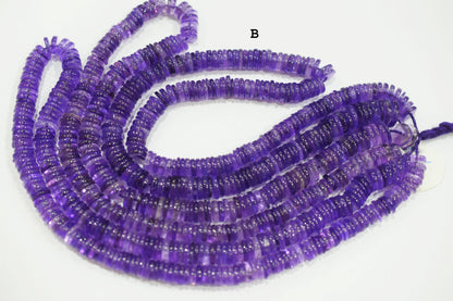Amethyst Tyre Shape Beads , Sold By Strand , 6.50 - 9 mm, 16" , 19751
