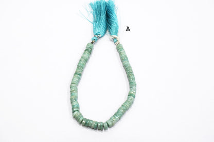 Natural Amazonite Tyre Shape Briolettes , Sold By Strand , 7 - 10.50 mm , 8" , 19757