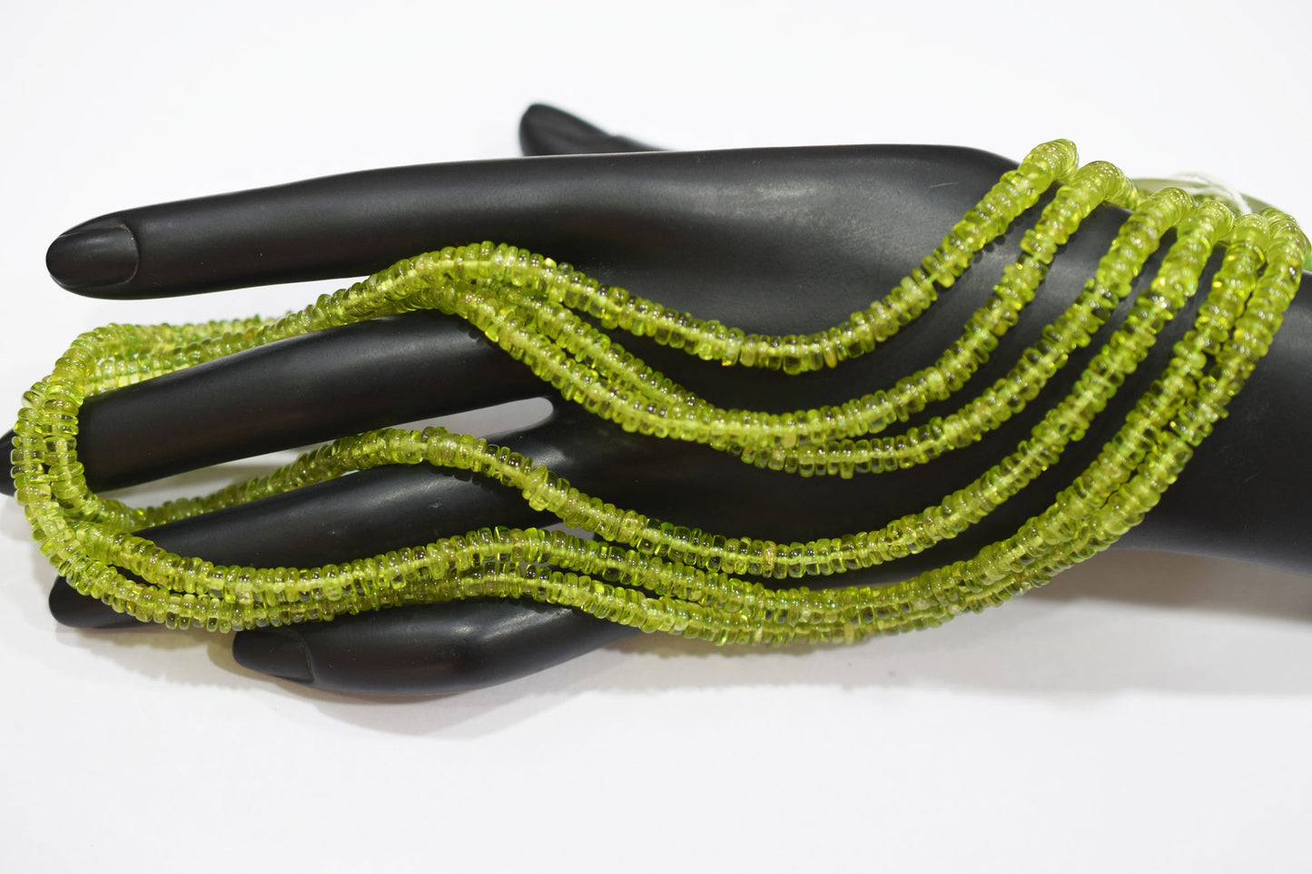 Natural Peridot Tyre Shape Beads , Sold By Strand , 4 - 4.50 mm , 16" , 19758