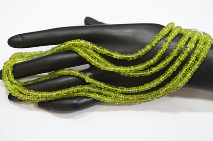 Natural Peridot Tyre Shape Beads , Sold By Strand , 4 - 4.50 mm , 16" , 19758
