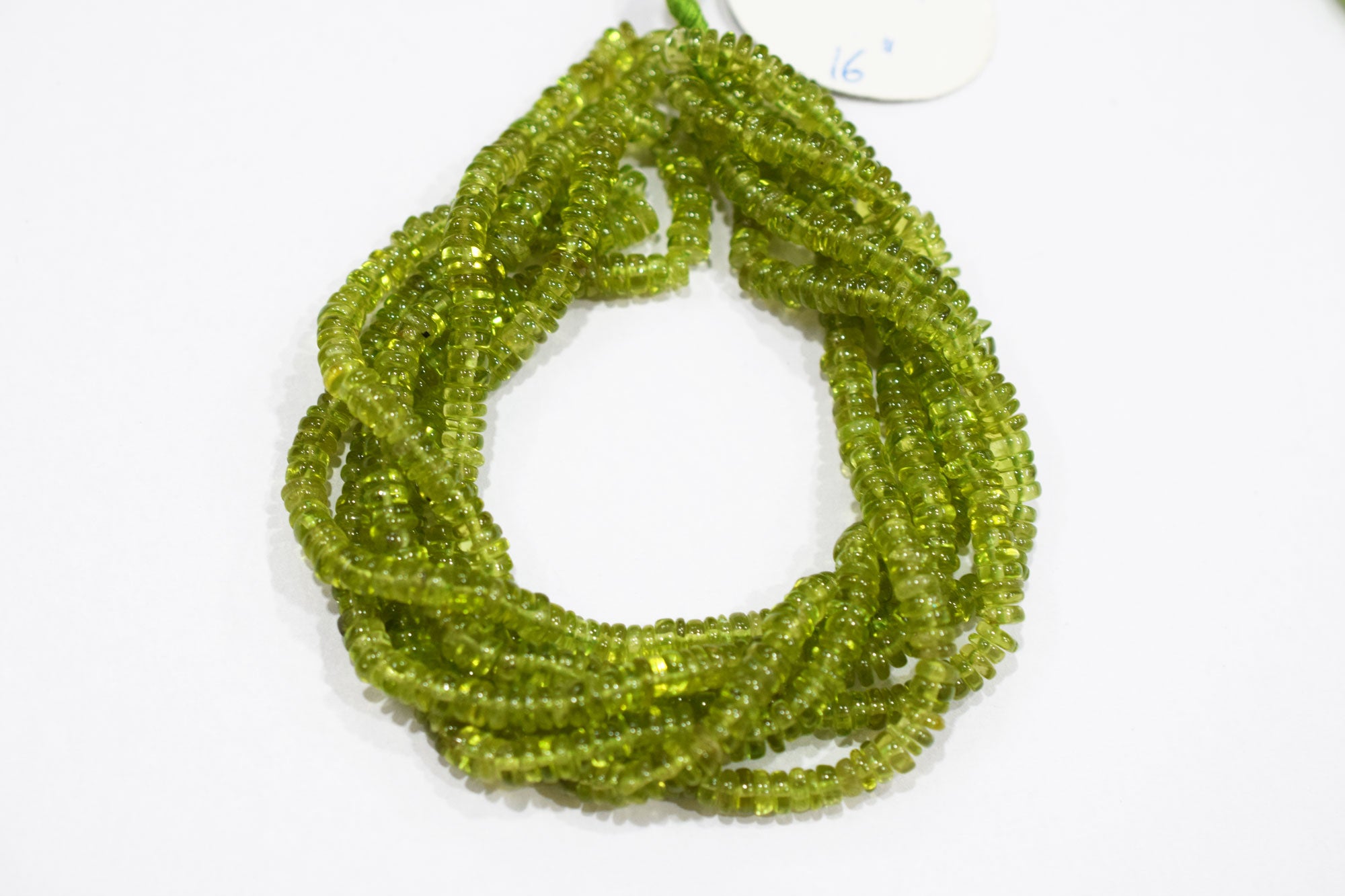 Natural Peridot Tyre Shape Beads , Sold By Strand , 4 - 4.50 mm , 16" , 19758