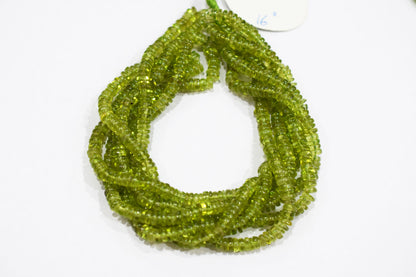 Natural Peridot Tyre Shape Beads , Sold By Strand , 4 - 4.50 mm , 16" , 19758