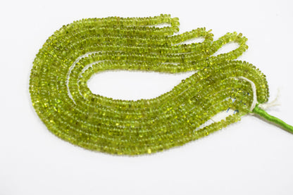Natural Peridot Tyre Shape Beads , Sold By Strand , 4 - 4.50 mm , 16" , 19758