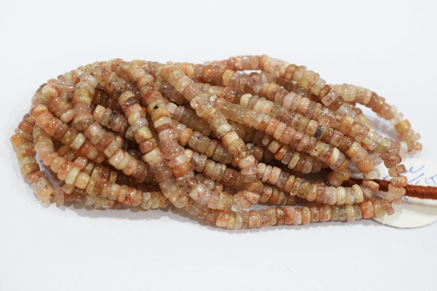 Natural Sunstone Tyre Shape Beads , Sold By Strand , 4 - 5 mm , 16" , 19764A