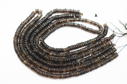 Natural Smoky Tyre Shape Beads , Sold By Strand , 5.50 - 7.50 mm , 16" , 19765