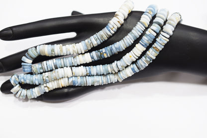 Natural Denim Opal Tyre Shape Beads , Sold By Strand , 7 - 9 mm , 16" ,  19767