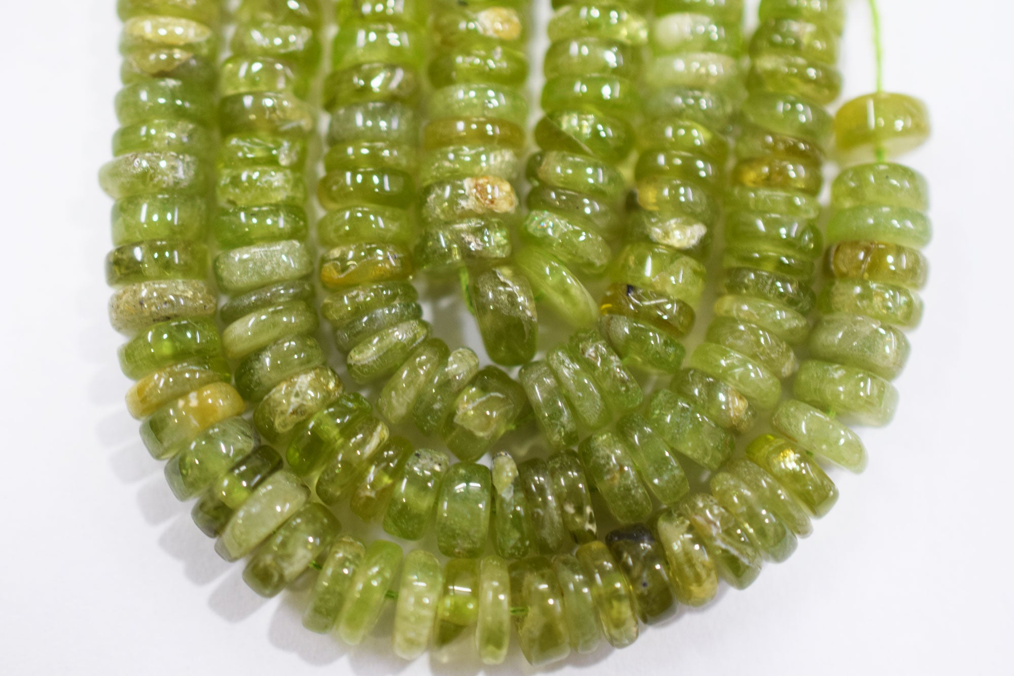 Natural Peridot Tyre Shape Beads , Sold By Strand , 6.50 - 7.50 mm , 16" , 19772B