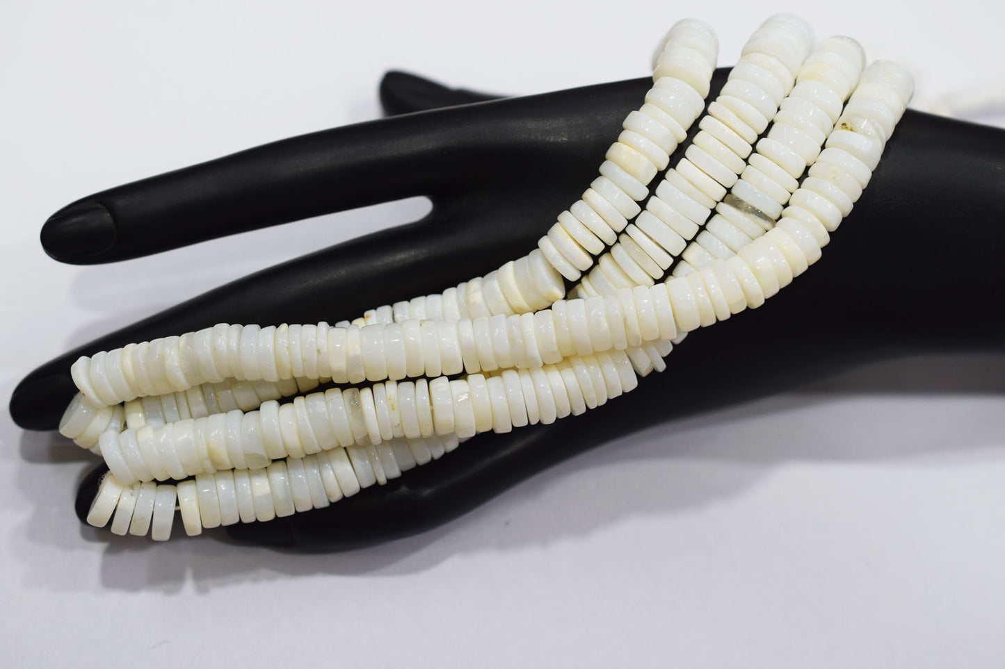 Natural White Opal Tyre Shape Beads , Sold By Strand , 8 - 9.50 mm , 16" , 19774