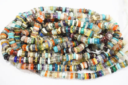 Multi Jungle Mix Tyre Shape Beads , Sold By Strand , 5.50 - 6.50 mm , 16" ,  19784