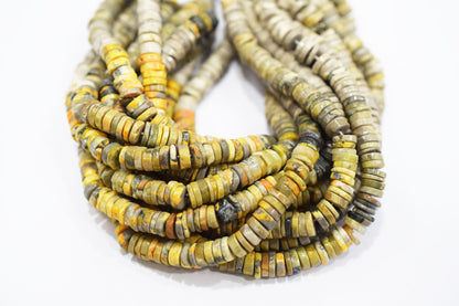 Natural Bumble Bee Smooth Beads , Sold By Strand , 7 mm , 16" ,  19845